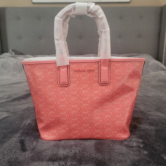Michael Kors The Jodie Tote Small Grapefruit NEW - Picture 1 of 4